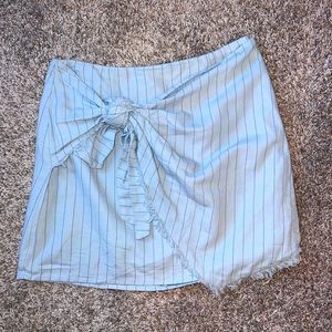 Front tie, wrap mini skirt